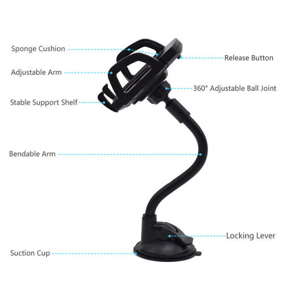 RAVIRRA™ Supporto per Telefono da Auto per Cruscotto e Parabrezza (Collo d’Oca Lungo)