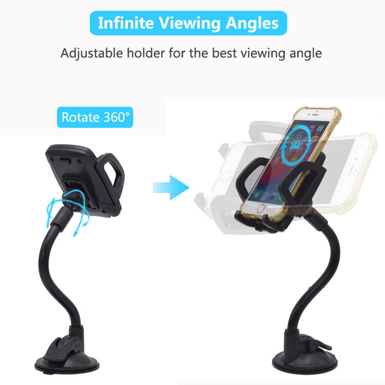 RAVIRRA™ Supporto per Telefono da Auto per Cruscotto e Parabrezza (Collo d’Oca Lungo)