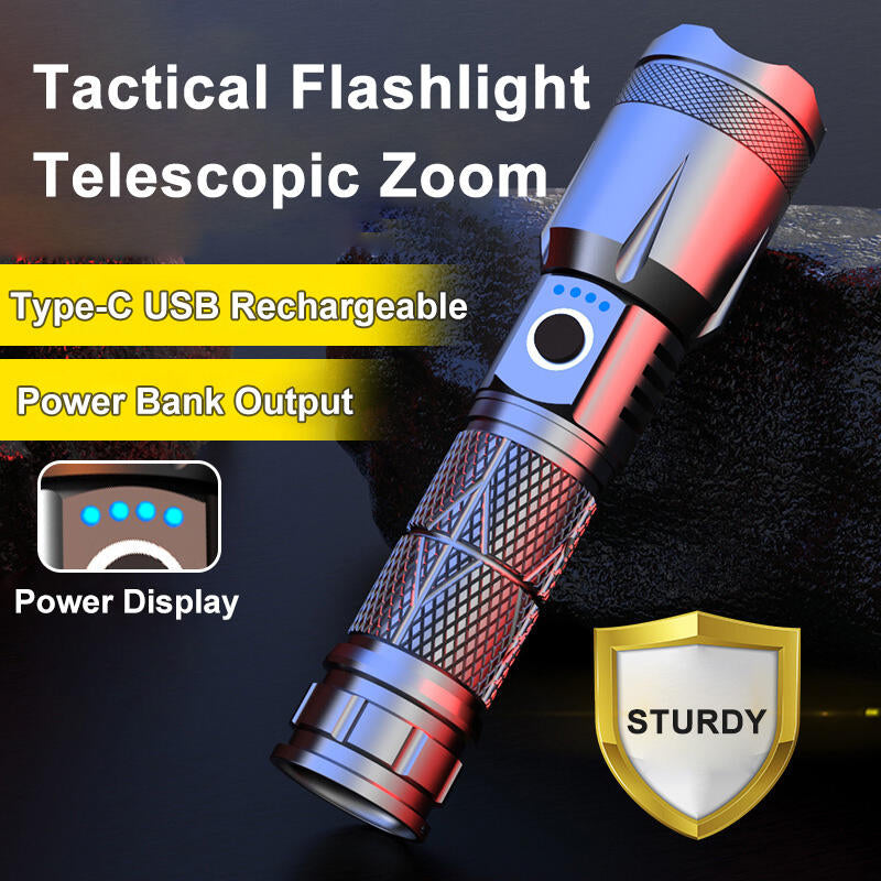 RAVIRRA™  Torcia LED USB con Zoom 600M — Prestazioni Estreme, Affidabilità Totale