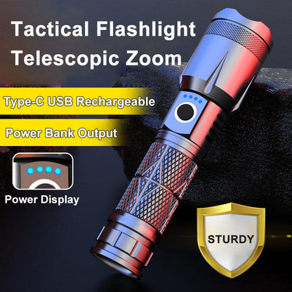 RAVIRRA™  Torcia LED USB con Zoom 600M — Prestazioni Estreme, Affidabilità Totale